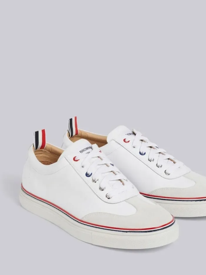 Men Rubber Calfskin Trainer White Thom Browne Sneakers Men Rubber Calfskin Trainer White Thom Browne Sneakers