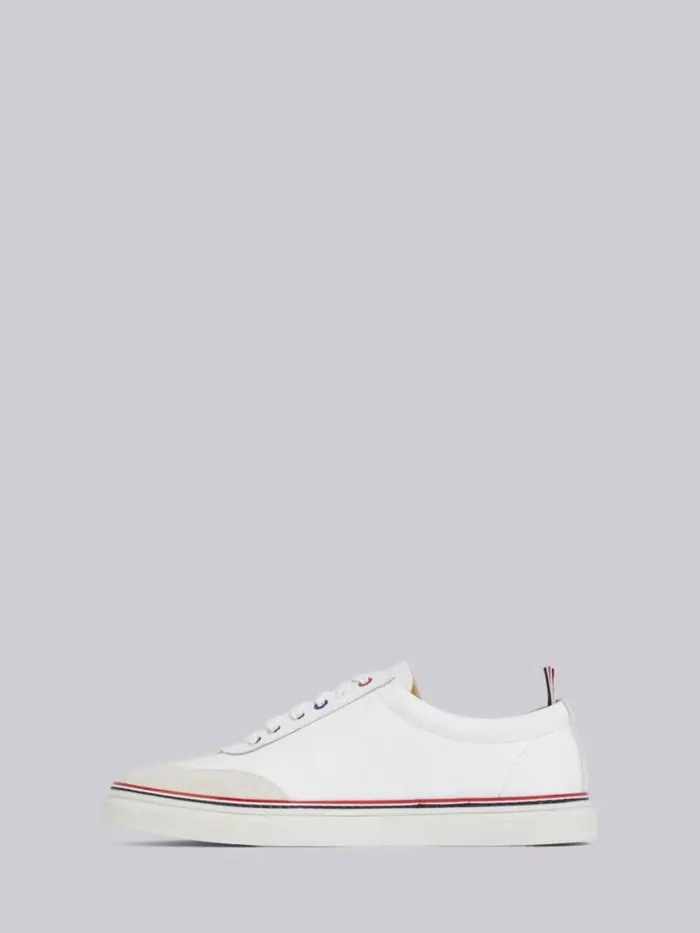 Men Rubber Calfskin Trainer White Thom Browne Sneakers Men Rubber Calfskin Trainer White Thom Browne Sneakers