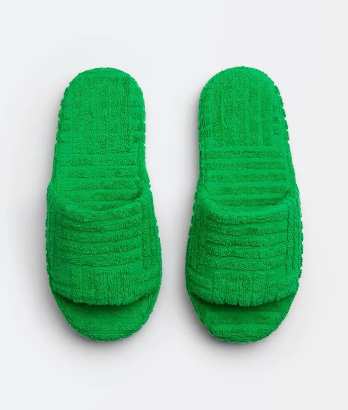 Men Sandals Bottega Veneta Resort Sponge Slide Grass