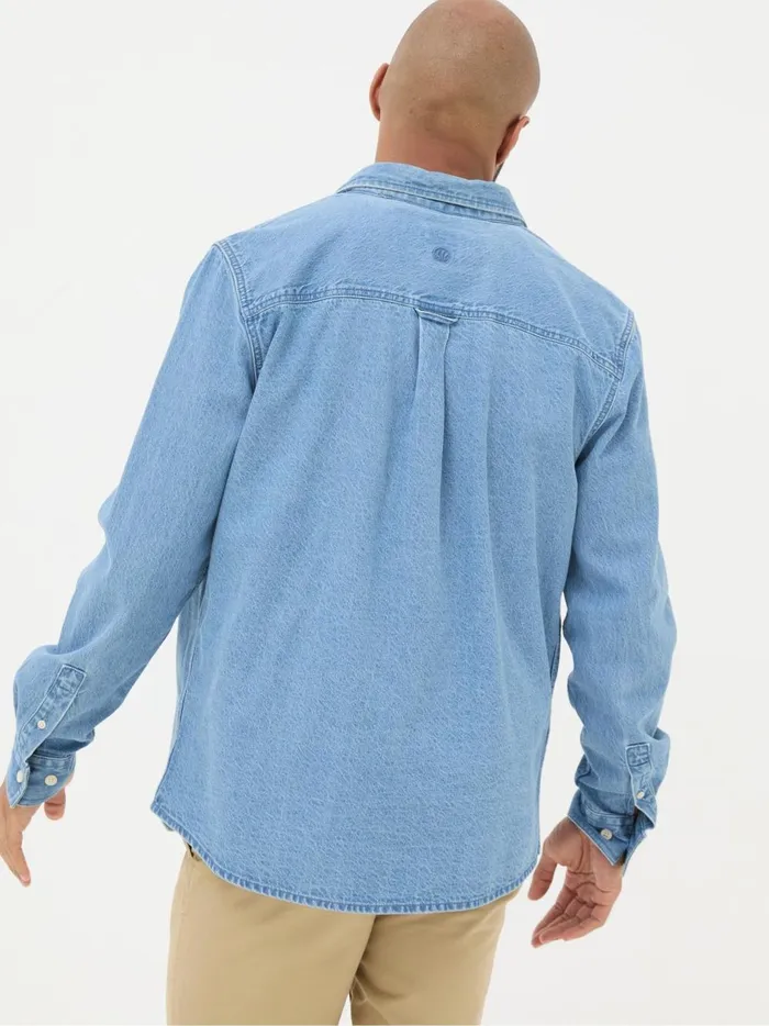 Men Shirts Fat Face Blue Denim Shirt