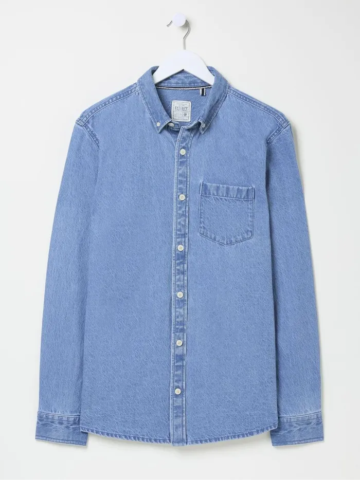 Men Shirts Fat Face Blue Denim Shirt