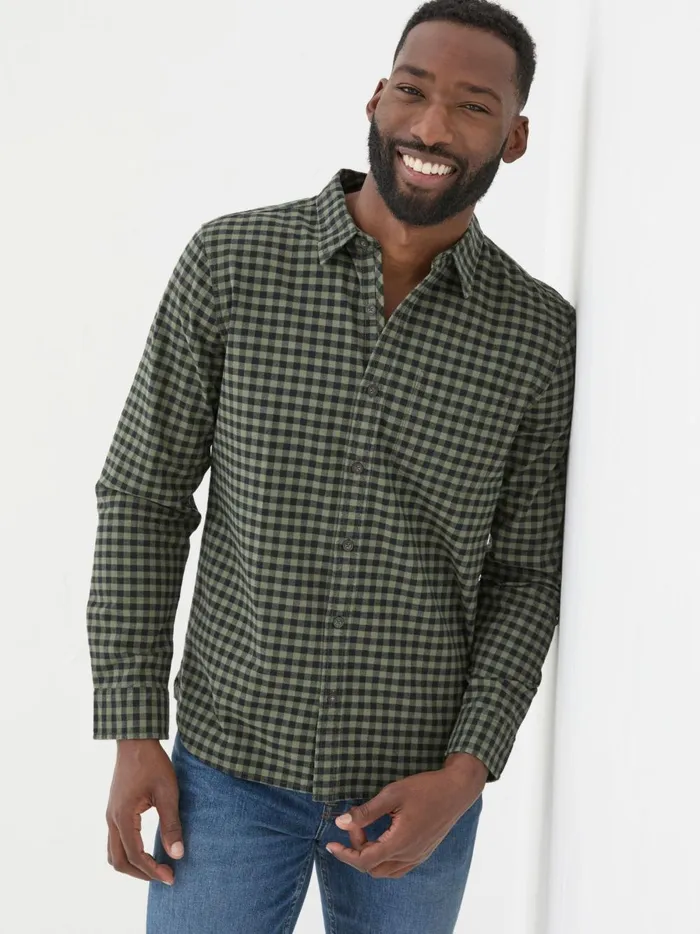 Men Shirts Fat Face Green Everly Gingham Shirt