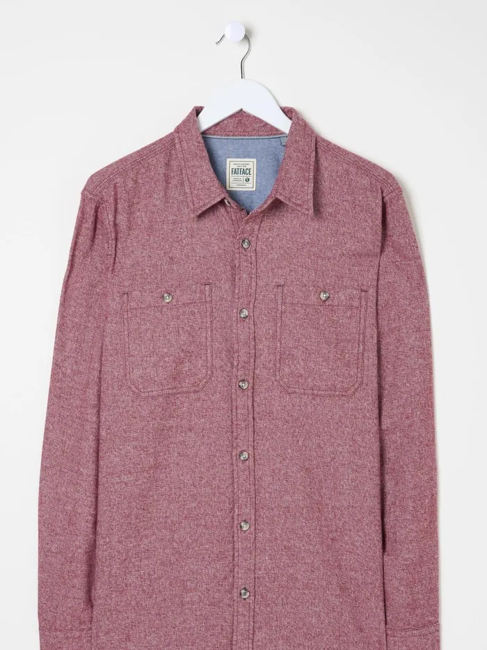 Men Shirts Fat Face Red Long Sleeve Malton Shirt
