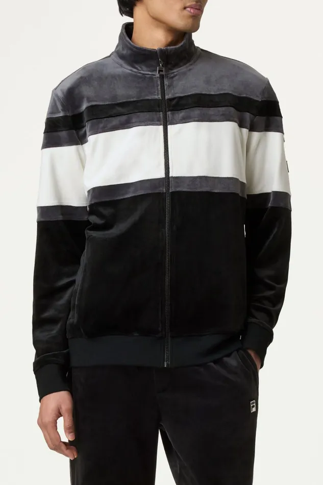 Men Smart Retro Velour Blocked Track Jacket Fila Matching Sets Men Smart Retro Velour Blocked Track Jacket Fila Matching Sets
