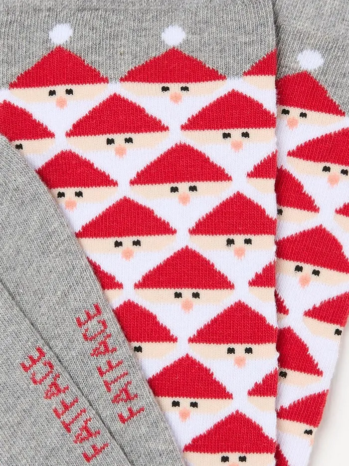 Men Socks Fat Face Grey Geo Santa Socks 1 Pack Men Socks Fat Face Grey Geo Santa Socks 1 Pack