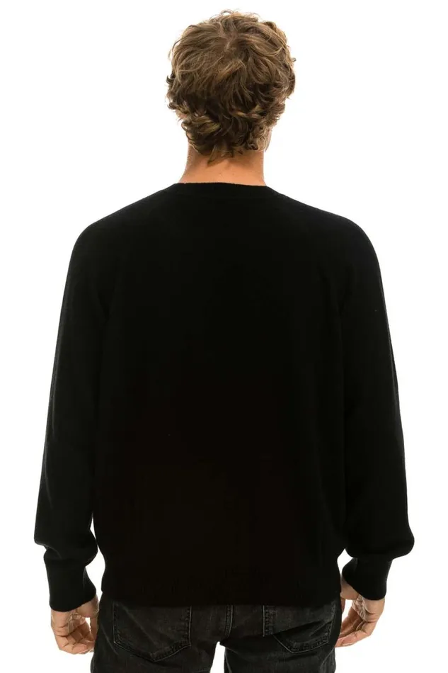 Men Sweatshirts Aviator Nation Unisex Bolt Cashmere Light Sweater 8211 Black White Bolt