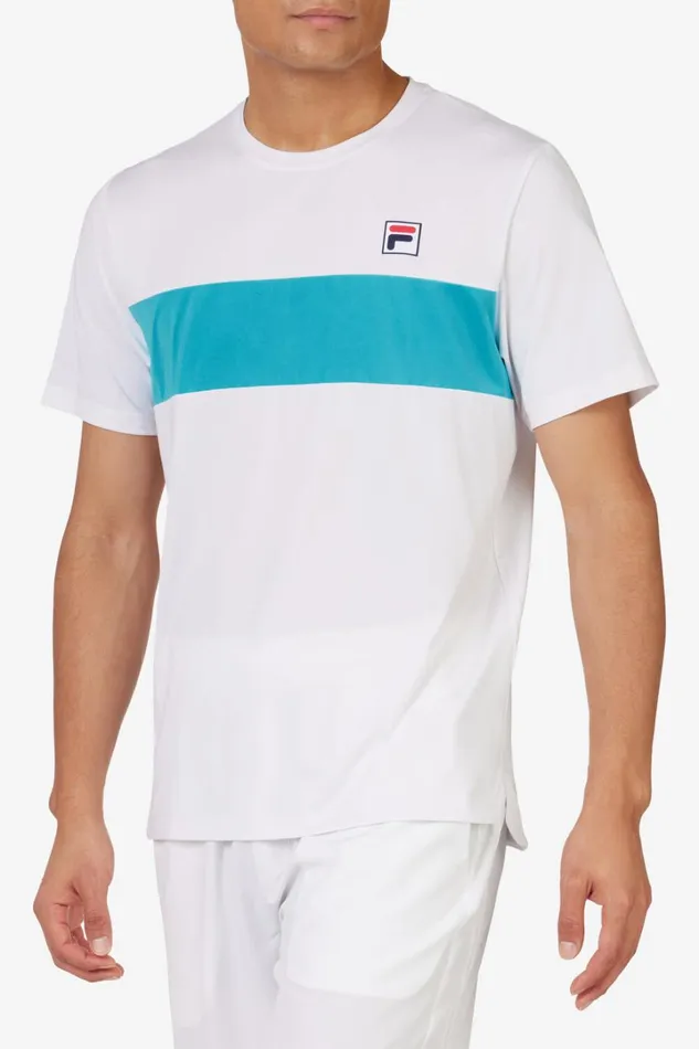 Men Tennis Essentials Short Sleeve Crew 147 White Scub Fila Tennis