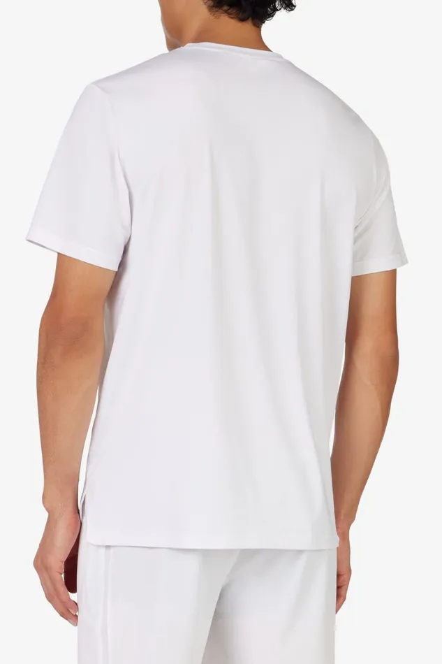 Men Tennis Essentials Short Sleeve Crew 147 White Scub Fila Tennis