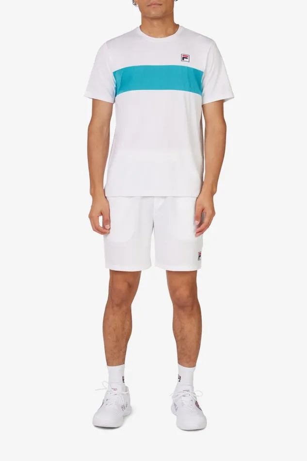 Men Tennis Essentials Short Sleeve Crew 147 White Scub Fila Tennis