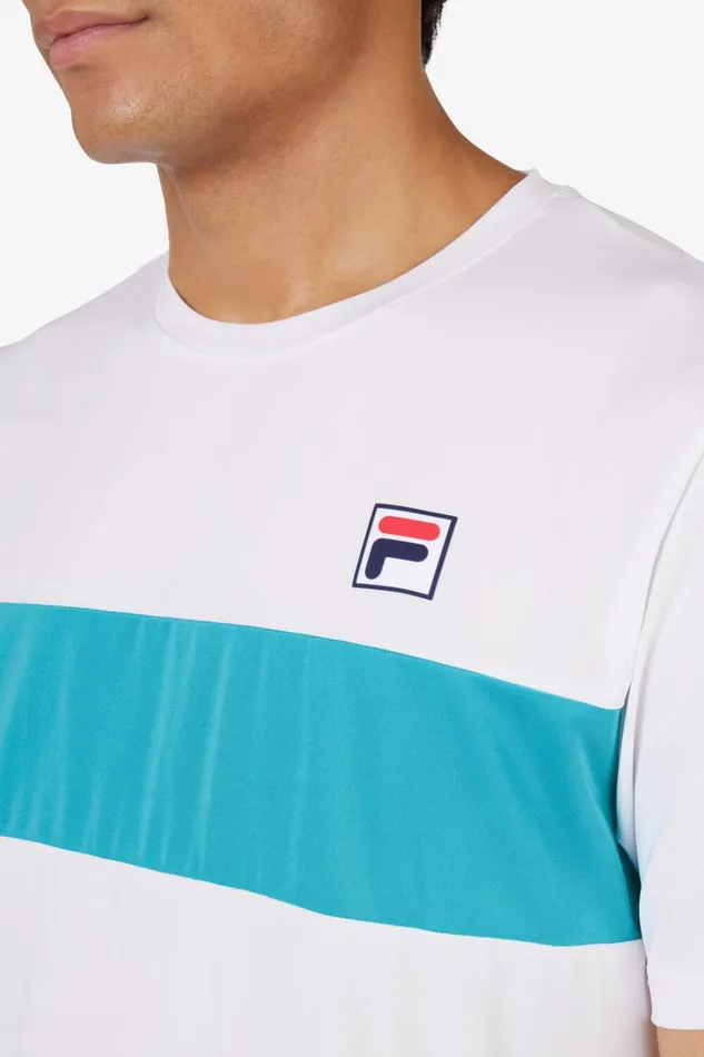 Men Tennis Essentials Short Sleeve Crew 147 White Scub Fila Tennis