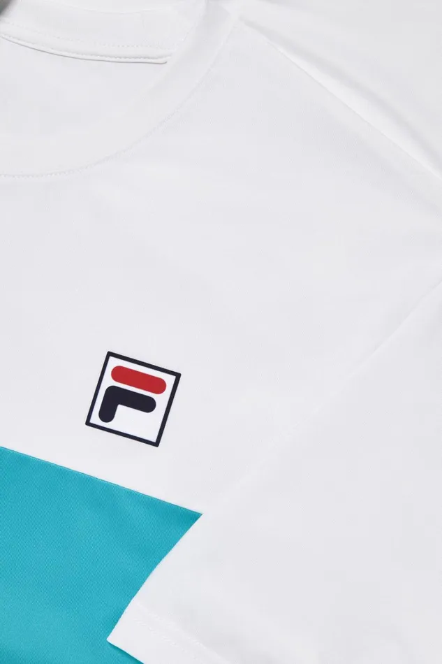 Men Tennis Essentials Short Sleeve Crew 147 White Scub Fila Tennis