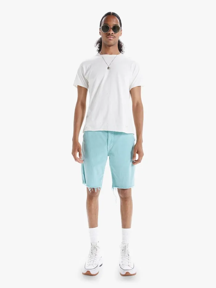Men The Duke Utility Short Fray Turquoiseaqua Mother Denim Shorts