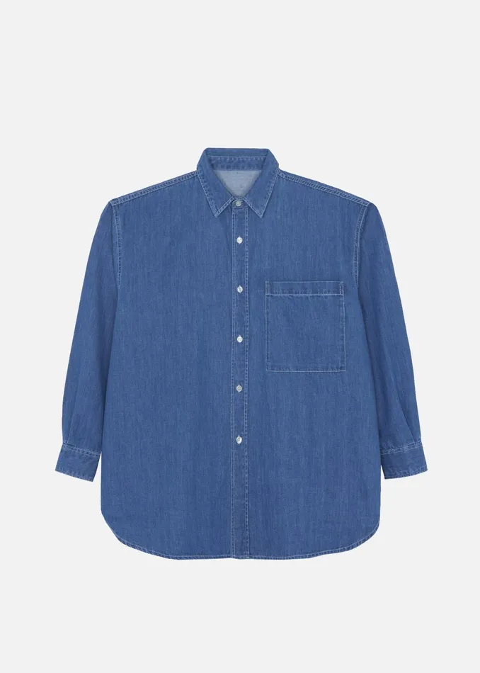 Men Tops The Frankie Shop Tanner Denim Shirt 8211 Medium Wash
