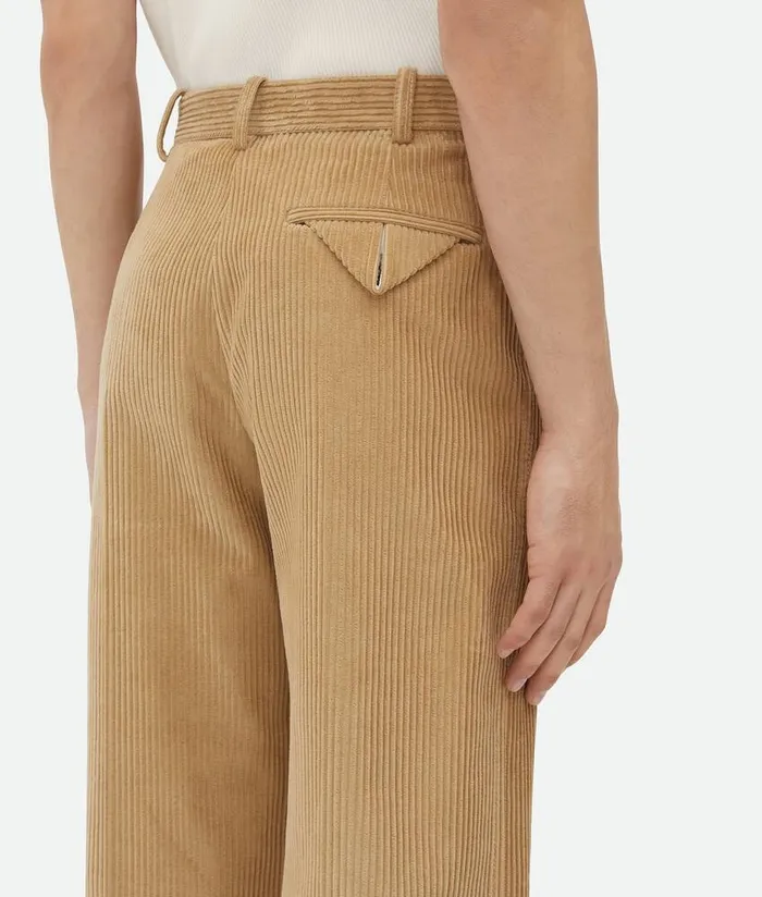Men Trousers And Shorts Bottega Veneta Corduroy Trousers Pale Oak