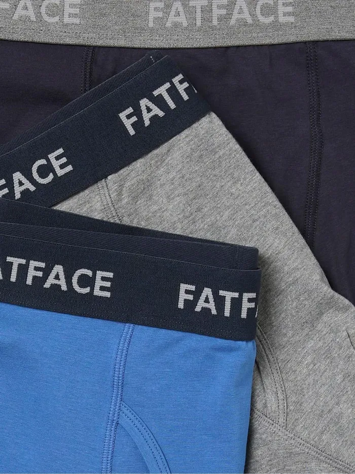 Men Underwear Fat Face BlueGrey Classic Cotton Boxer 3 Pack