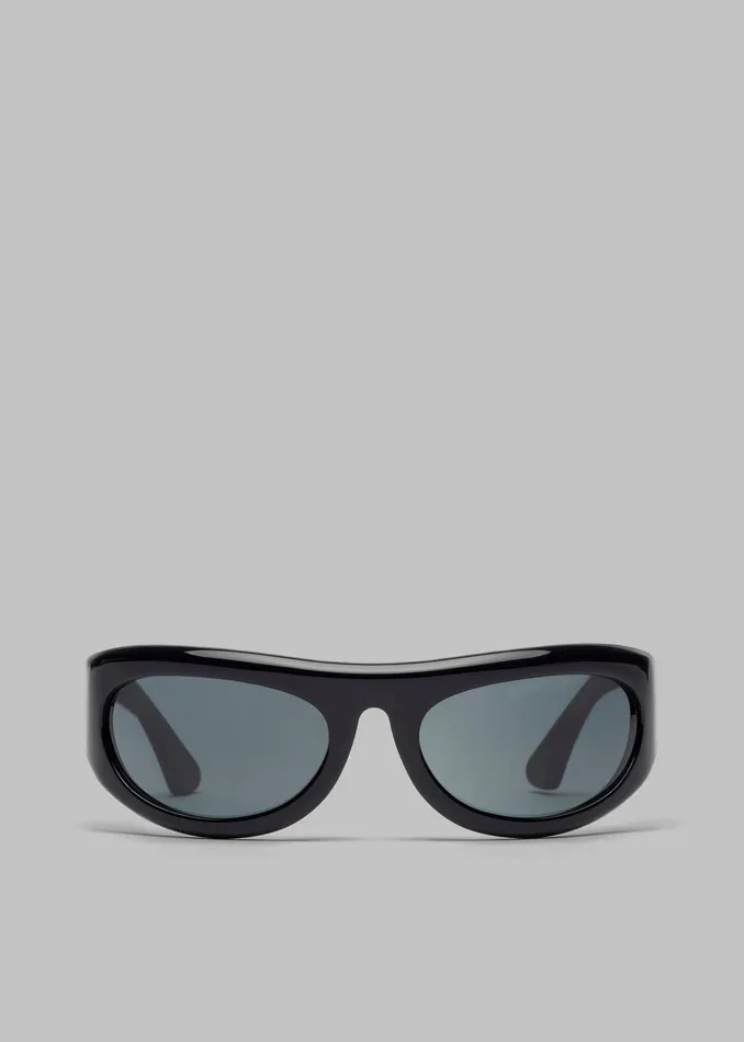 MenWomen The Frankie Shop Port Tanger Safaa Sunglasses 8211 Black AcetateBlack Lens