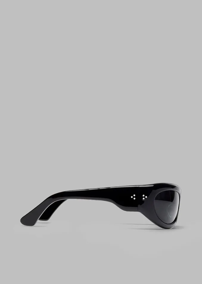 MenWomen The Frankie Shop Port Tanger Safaa Sunglasses 8211 Black AcetateBlack Lens