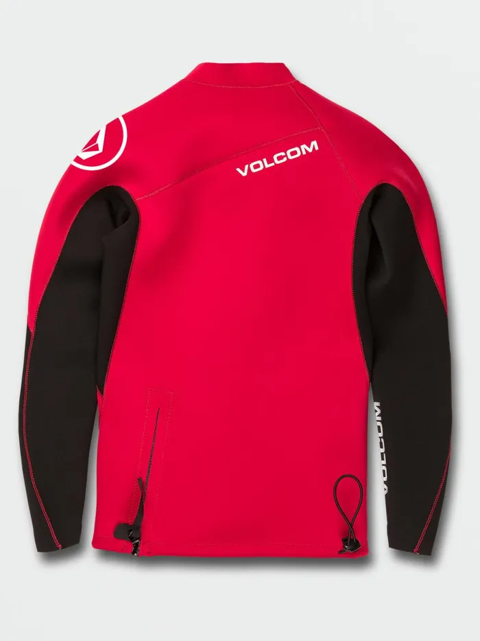 Mens 2mm Jacket UPF 50 Long Sleeve Rashguard Jacket 8211 Red Volcom Rashguards