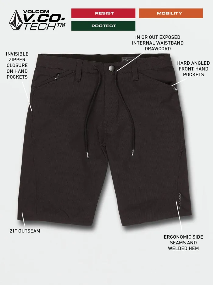 Mens 91 Trails Hybrid Shorts 8211 Black Volcom Shorts