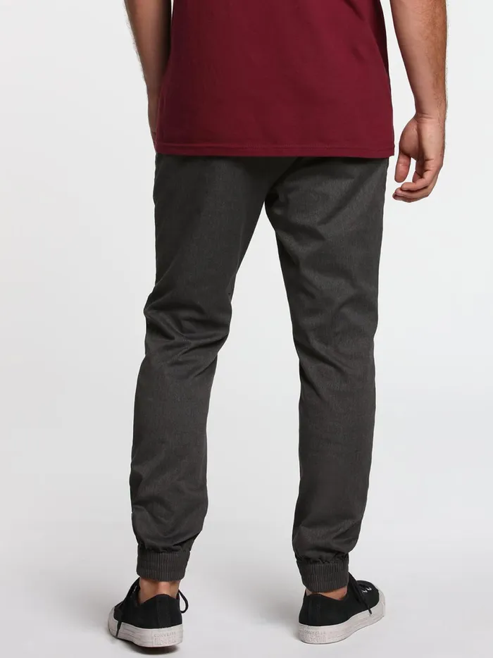 Mens Frickin Slim Jogger Pants 8211 Charcoal Heather Volcom Pants