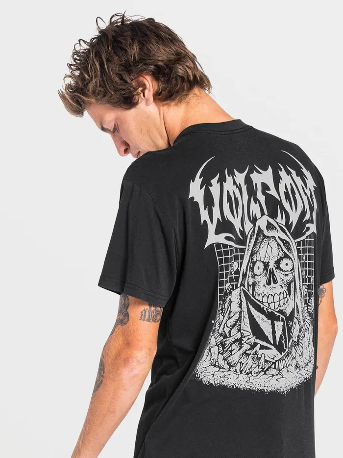 Mens Skate Vitals Crypt Ripper Short Sleeve Tee 8211 Black Volcom TShirts and Tanks