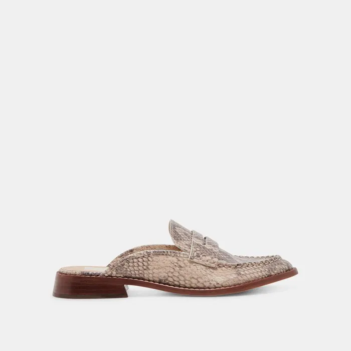 Mules and Clogs Women Dolce Vita Havan Loafers Sand Snake Embossed