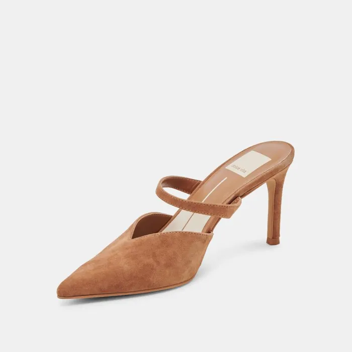 Mules and Clogs Women Dolce Vita Kanika Heels Pecan Suede