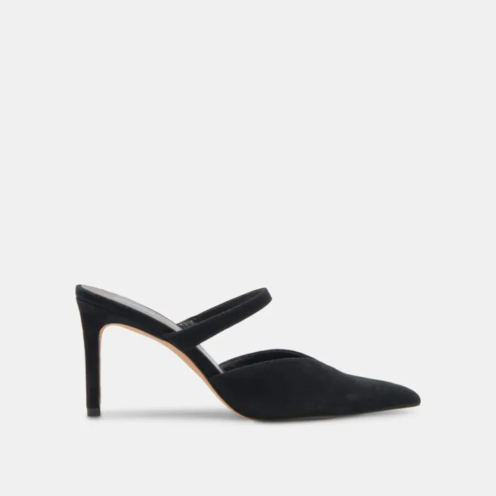 Mules and Clogs Women Dolce Vita Kanika Wide Heels Onyx Suede