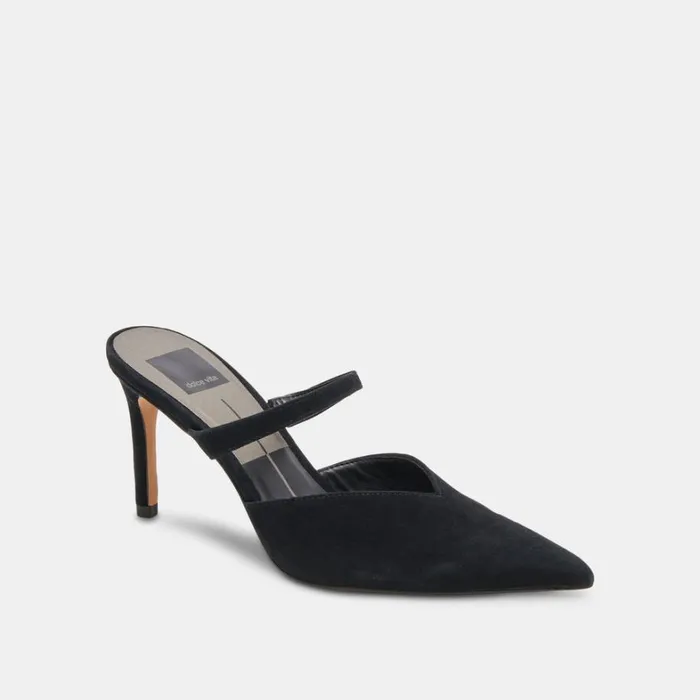 Mules and Clogs Women Dolce Vita Kanika Wide Heels Onyx Suede