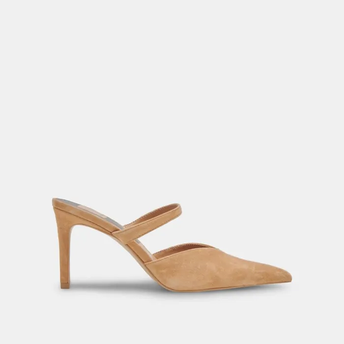 Mules and Clogs Women Dolce Vita Kanika Wide Heels Tan Suede