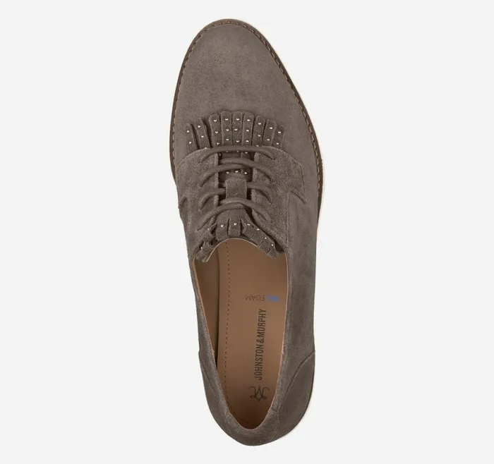 Mules and Loafers Women Johnston and Murphy Mitzi Kiltie Oxford Dark Gray Suede Mules and Loafers Women Johnston and Murphy Mitzi Kiltie Oxford Dark Gray Suede