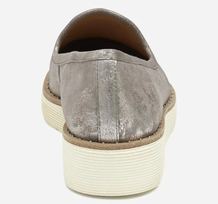 Mules and Loafers Women Johnston and Murphy Mitzi Venetian Pewter Metallic Kid Suede Mules and Loafers Women Johnston and Murphy Mitzi Venetian Pewter Metallic Kid Suede