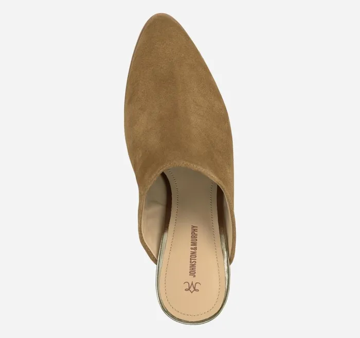 Mules and Loafers Women Johnston and Murphy Trista Mule Whiskey Suede Mules and Loafers Women Johnston and Murphy Trista Mule Whiskey Suede
