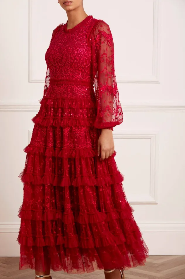 Needle and Thread Blossom Lace Ankle Gown Red Women Exclusives