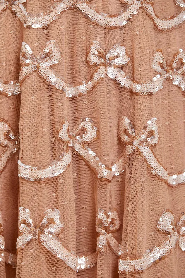 Needle and Thread Bow Sequin Strapless Gown Beige Women Embellished Dresses Needle and Thread Bow Sequin Strapless Gown Beige Women Embellished Dresses