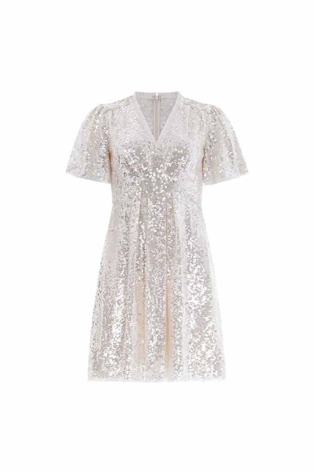 Needle and Thread Mila Gloss Mini Dress Champagne Women Embellished Dresses Needle and Thread Mila Gloss Mini Dress Champagne Women Embellished Dresses