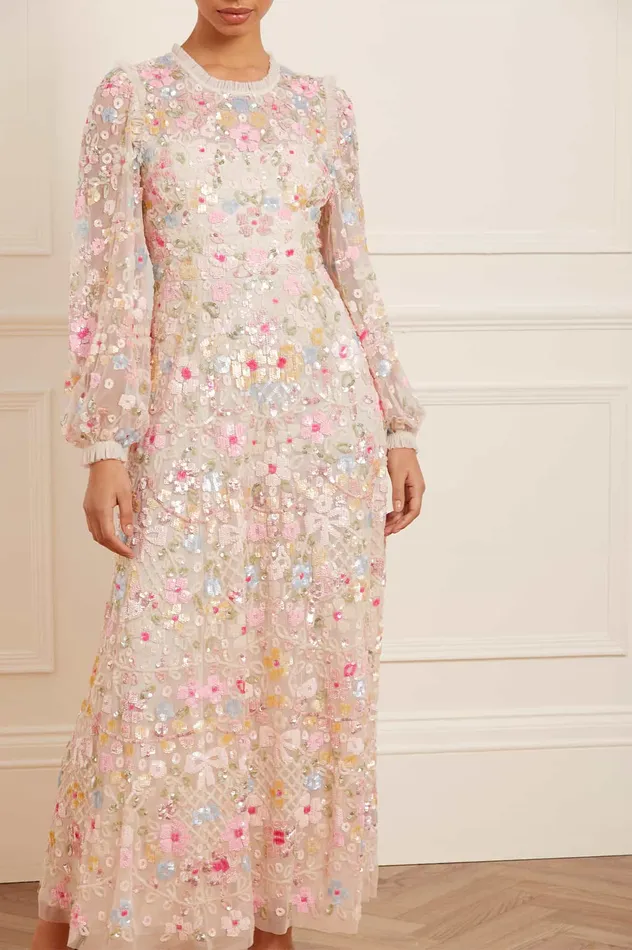 Needle and Thread Shimmer Fairytale Ankle Gown Champagne Women Embellished Dresses