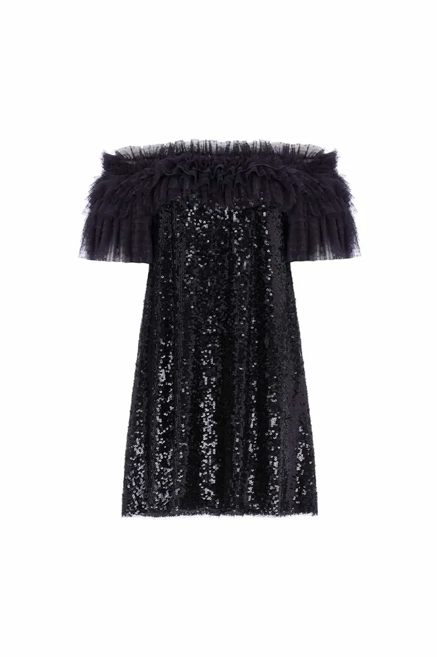 Needle and Thread Stephanie Micro Mini Dress Black Women Embellished Dresses