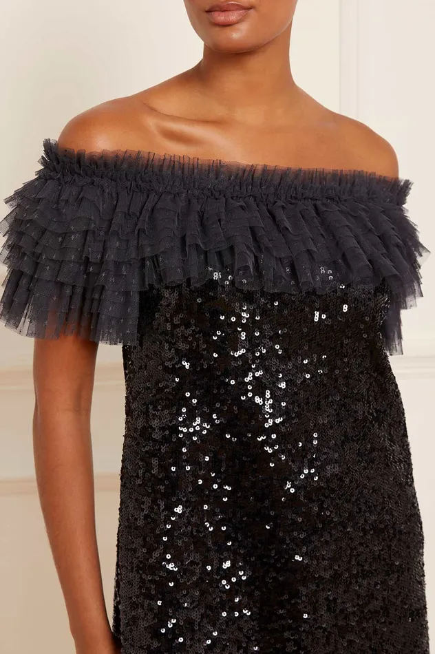 Needle and Thread Stephanie Micro Mini Dress Black Women Embellished Dresses