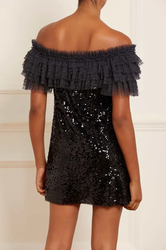 Needle and Thread Stephanie Micro Mini Dress Black Women Embellished Dresses