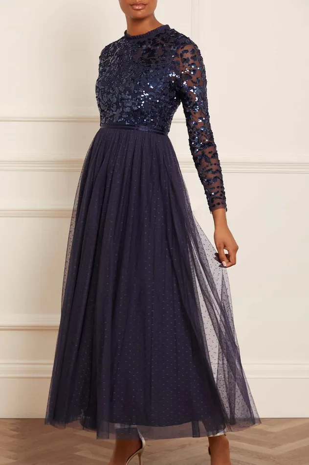 Needle and Thread Tempest Bodice Ankle Gown Blue Women Evening Dresses