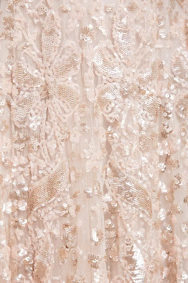 Needle and Thread Trailing Bow Micro Mini Dress Champagne Women Embellished Dresses Needle and Thread Trailing Bow Micro Mini Dress Champagne Women Embellished Dresses