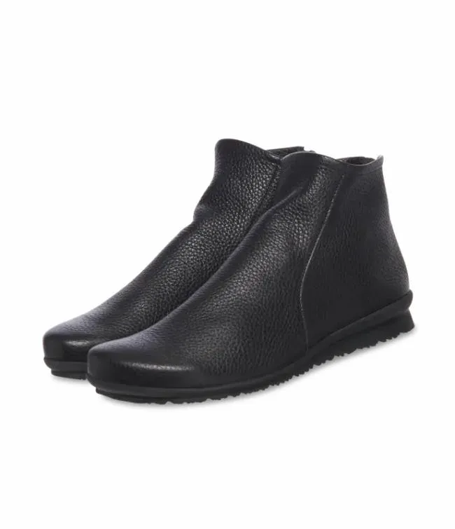 New Styles Woman Arche Baryky Ankle Boots Plain Leather Black