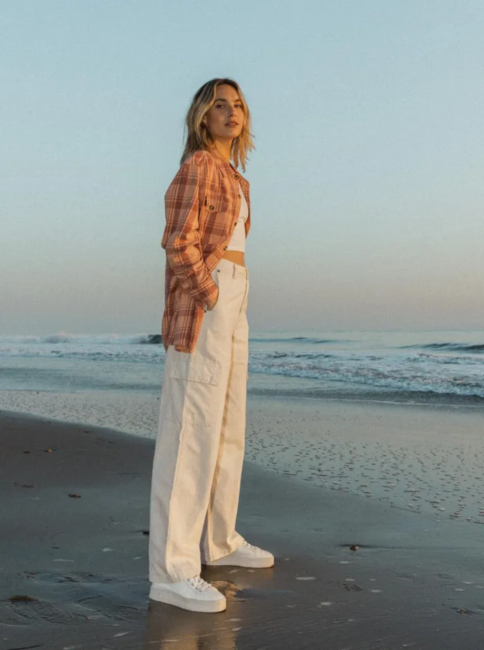 Pants and Jeans Women Roxy Lefty Cargo Trousers Natural