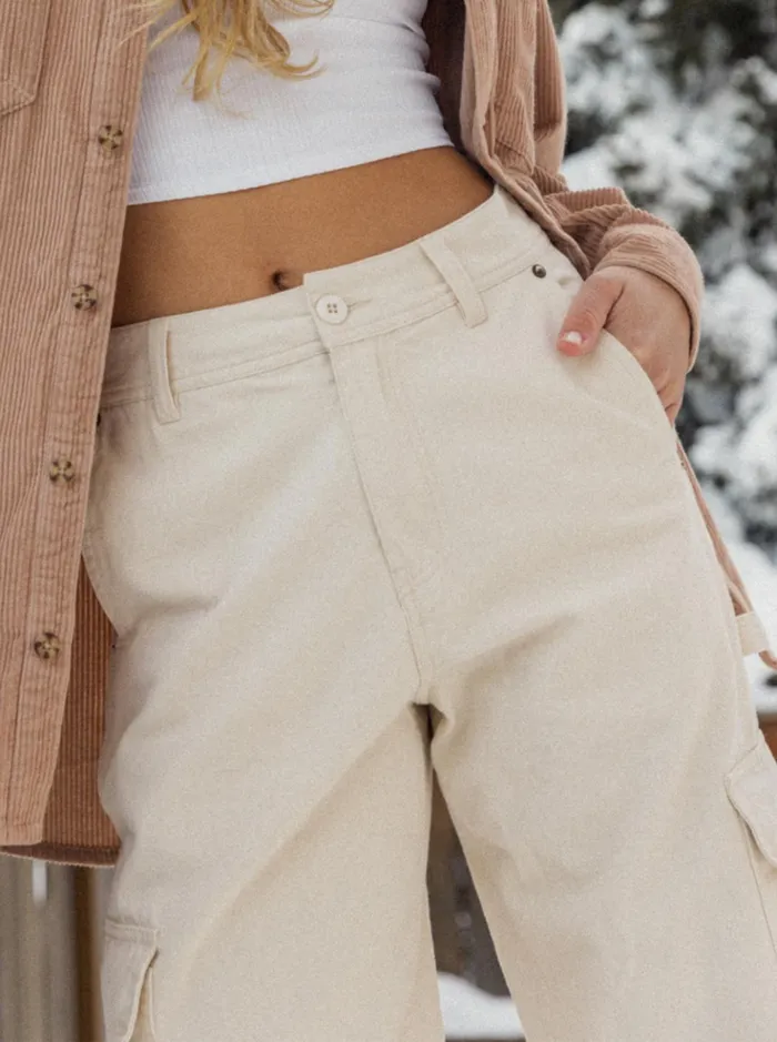Pants and Jeans Women Roxy Lefty Cargo Trousers Natural