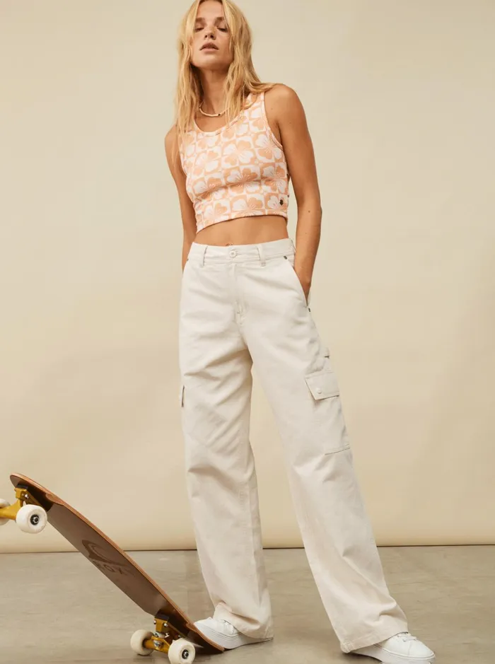 Pants and Jeans Women Roxy Lefty Cargo Trousers Natural