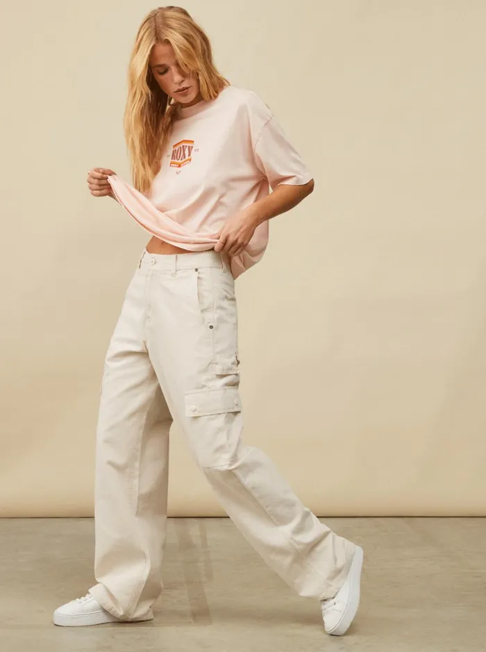 Pants and Jeans Women Roxy Lefty Cargo Trousers Natural