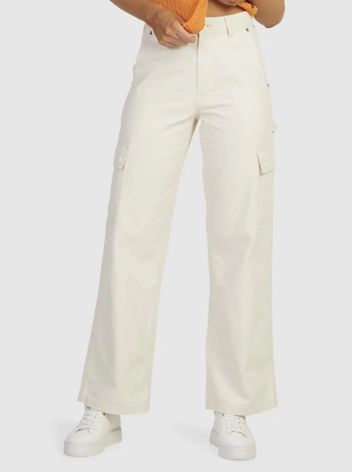 Pants and Jeans Women Roxy Lefty Cargo Trousers Natural
