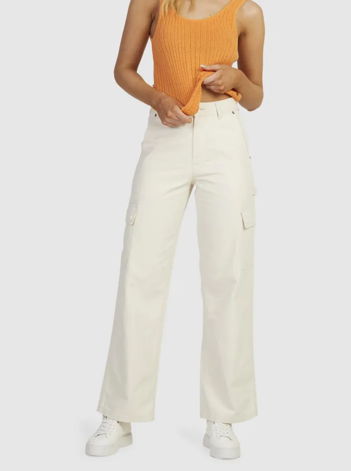 Pants and Jeans Women Roxy Lefty Cargo Trousers Natural
