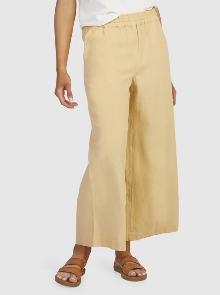 Pants and Jeans Women Roxy Lekeitio Bay Beach Trousers Beige